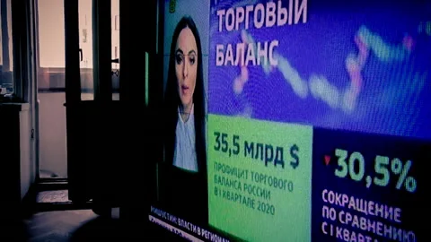 TV and news program, time laps. Video stock 131506841