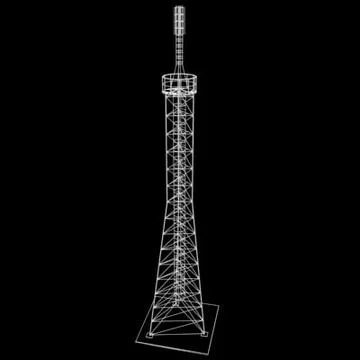 TV and Radio Tower 3D Model
