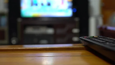 TV and remote control Stock Footage 99365321
