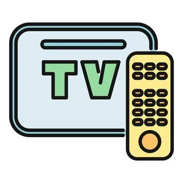 Tv and remote control for home entertainment Stock Illustration