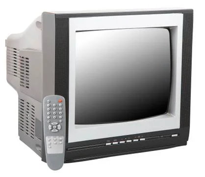 Tv and remote control Stock Photos