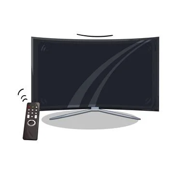 TV and remote illustration Stock Illustration