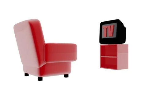 Tv and sofa Stock Illustration