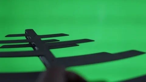 TV Antenna being Adjusted by Hand with Green Screen Background. Stock Footage 88336323