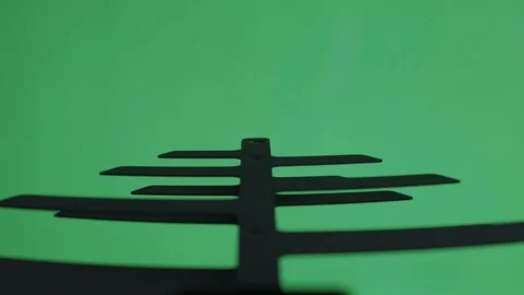 TV Antenna with Green Screen Background. Stock Footage 88336674
