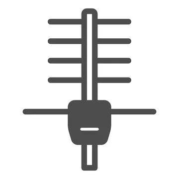 TV antenna solid icon, monitors and TV concept, tv receiver vector sign on white Stock Illustration