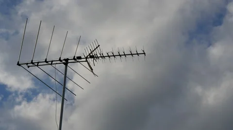 TV Antenna TimeLapse Clouds Stock-Footage 67682749