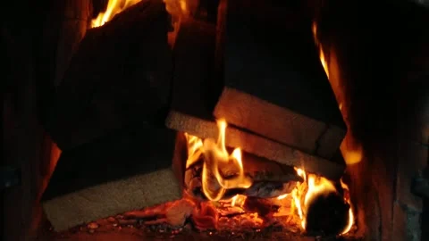 TV background with fireplace Stock Footage 220556922