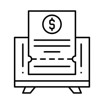 TV Bill Line Icon Stock Illustration