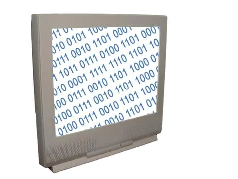 Tv with binery code 写真素材