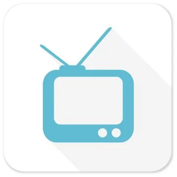 Tv blue flat icon Illustration