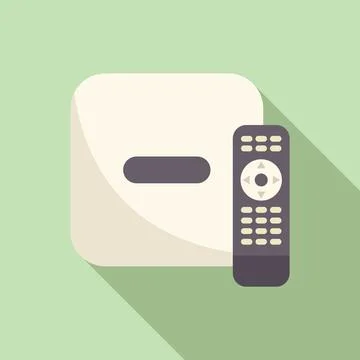 Tv box and remote controller switching tv channels 스톡 일러스트