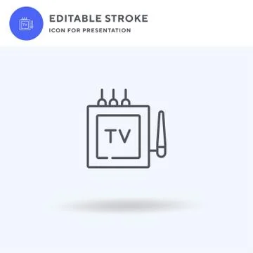 Tv Box icon vector, filled flat sign, solid pictogram isolated on white, logo Stockillustratie