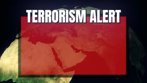 TV box world rotate terrorism alert Stock Footage 294912094