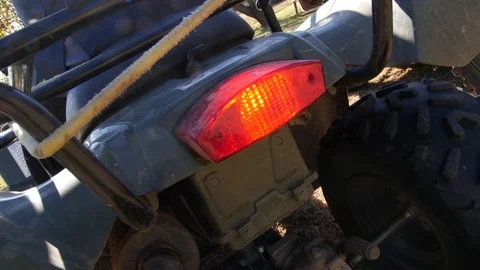 An tv brake light super close up Stock Footage 79336891