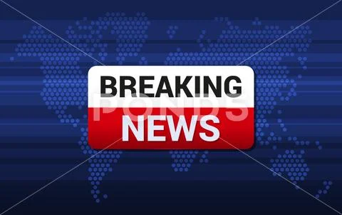 TV Breaking News Screen Background. Vector Stock Illustration
