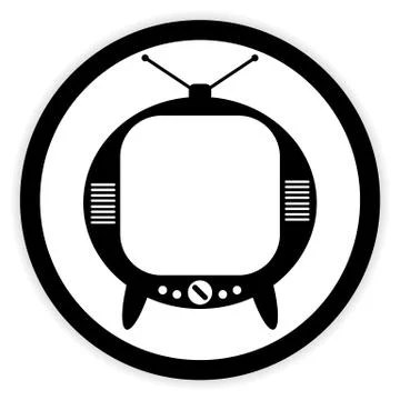 TV button on white. Stock Illustration