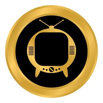 TV button on white. Stock Illustration