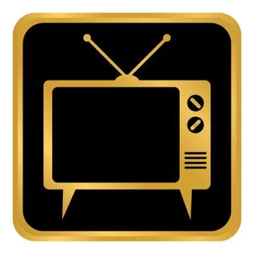 TV button on white. Stock Illustration