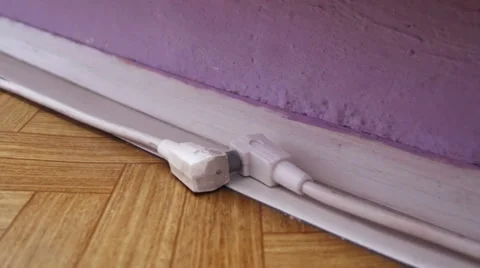 TV Cable on the Ground Stock Footage 47952687