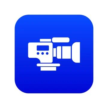 Tv camera icon blue vector Stock Illustration
