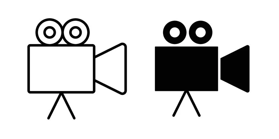 TV camera icon concept logo design collection Stock Illustration