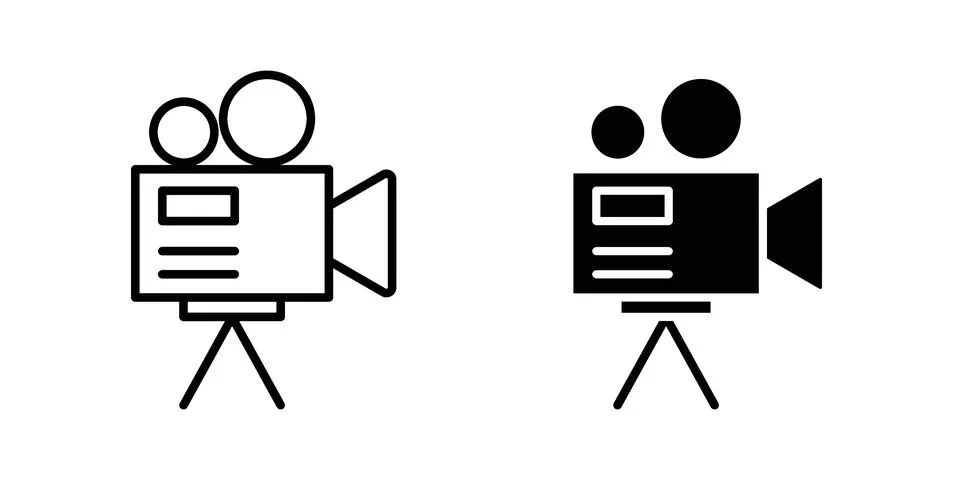 TV camera icon illustration vector, icon set for apps 스톡 일러스트