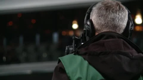 TV Camera Man At Work Stock Footage 46376206