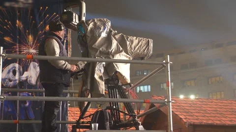 TV camera operator Stock Footage 106028543