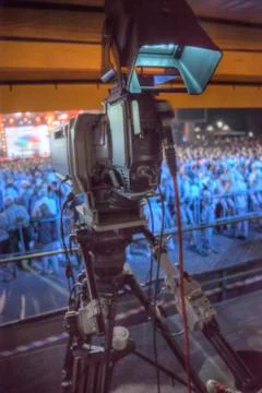 TV camera in recording Stock Photos