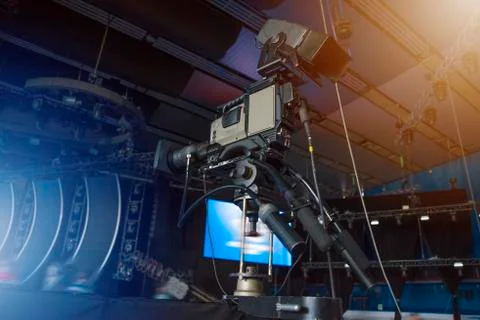 TV camera in recording Stock Photos