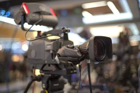 TV camera in recording Stock Photos