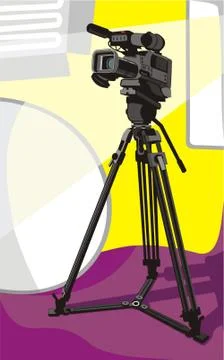 Tv camera at studio Stock Illustration