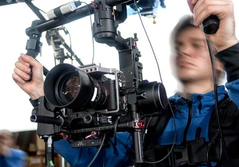 Tv camera in the studio. Foto stock