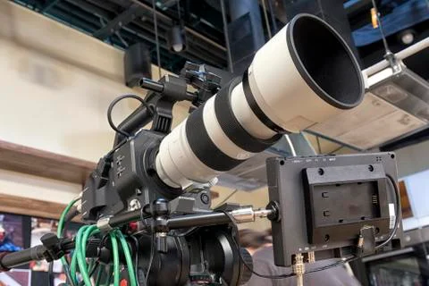 Tv camera in a studio Stock Photos