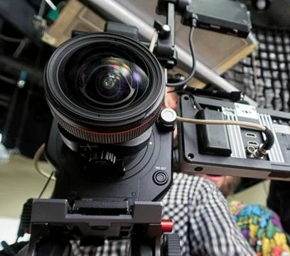 Tv camera in a studio Stock Photos