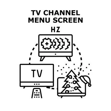 Tv channel menu screen concept illustrating programming Stock-Illustration