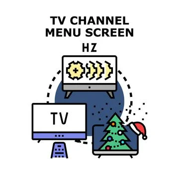 Tv channel menu screen concept illustrating programming 스톡 일러스트