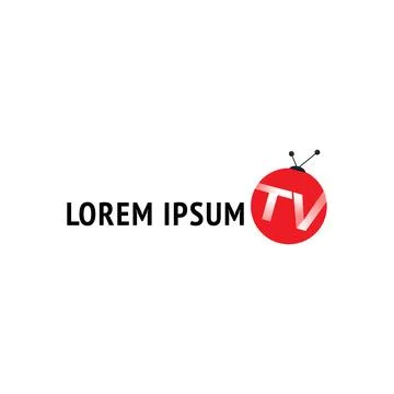 TV Channel Rounded Logo Design Template 스톡 일러스트