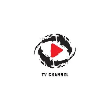TV Channel Rounded Logo Design Template 스톡 일러스트