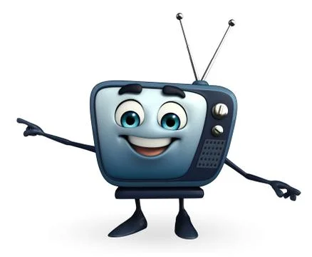 Tv character is pointing Stock Illustration
