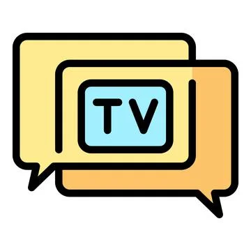 Tv chat icon vector flat イラスト素材