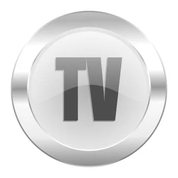 Tv chrome web icon isolated. Stock Illustration