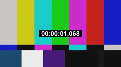 Tv color bars with counting seconds Vidéo 34161170