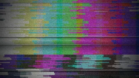 TV Color Bars with Heavy Glitch and Static Noise Stock Footage 342016342