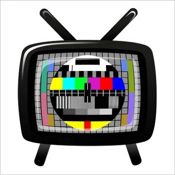 Tv - color test pattern - test card Stock Illustration