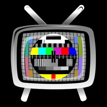 Tv - color test pattern - test card Stock Illustration
