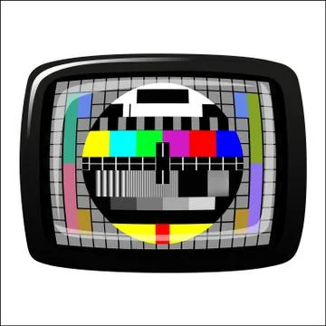 Tv - color test pattern - test card Illustrazione stock