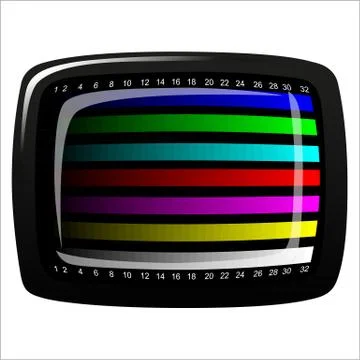 Tv - color test pattern - test card Illustrazione stock
