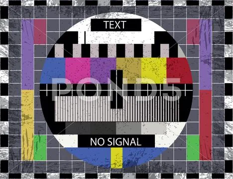 Tv color test screen on grunge background - illustration Stock Illustration